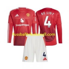 Fußballtrikots Manchester United Matthijs de Ligt 4 Kinder 2024-2025 Langarm Heimtrikotsatz kaufen